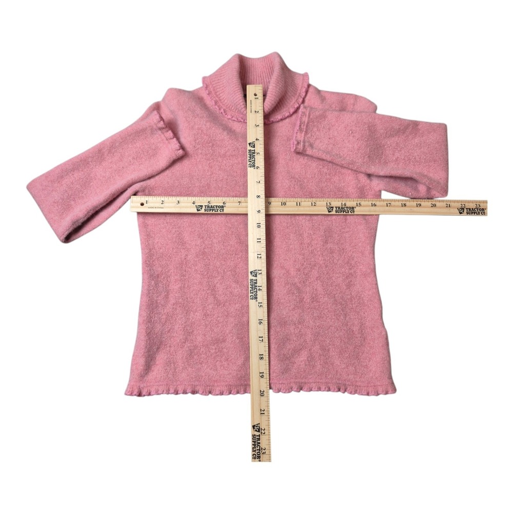 VTG Ralph Lauren Womens M Pink Angora Turtleneck Sweater Cottagecore Minimalist - Picture 4 of 6